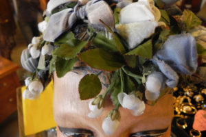 Hat with lavander flowers